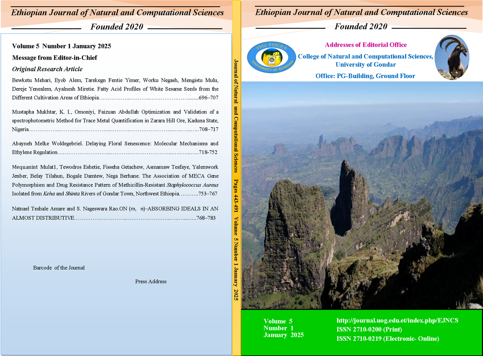 					View Vol. 5 No. 1 (2025): Ethiopian Journal of Natural and Computational Sciences
				